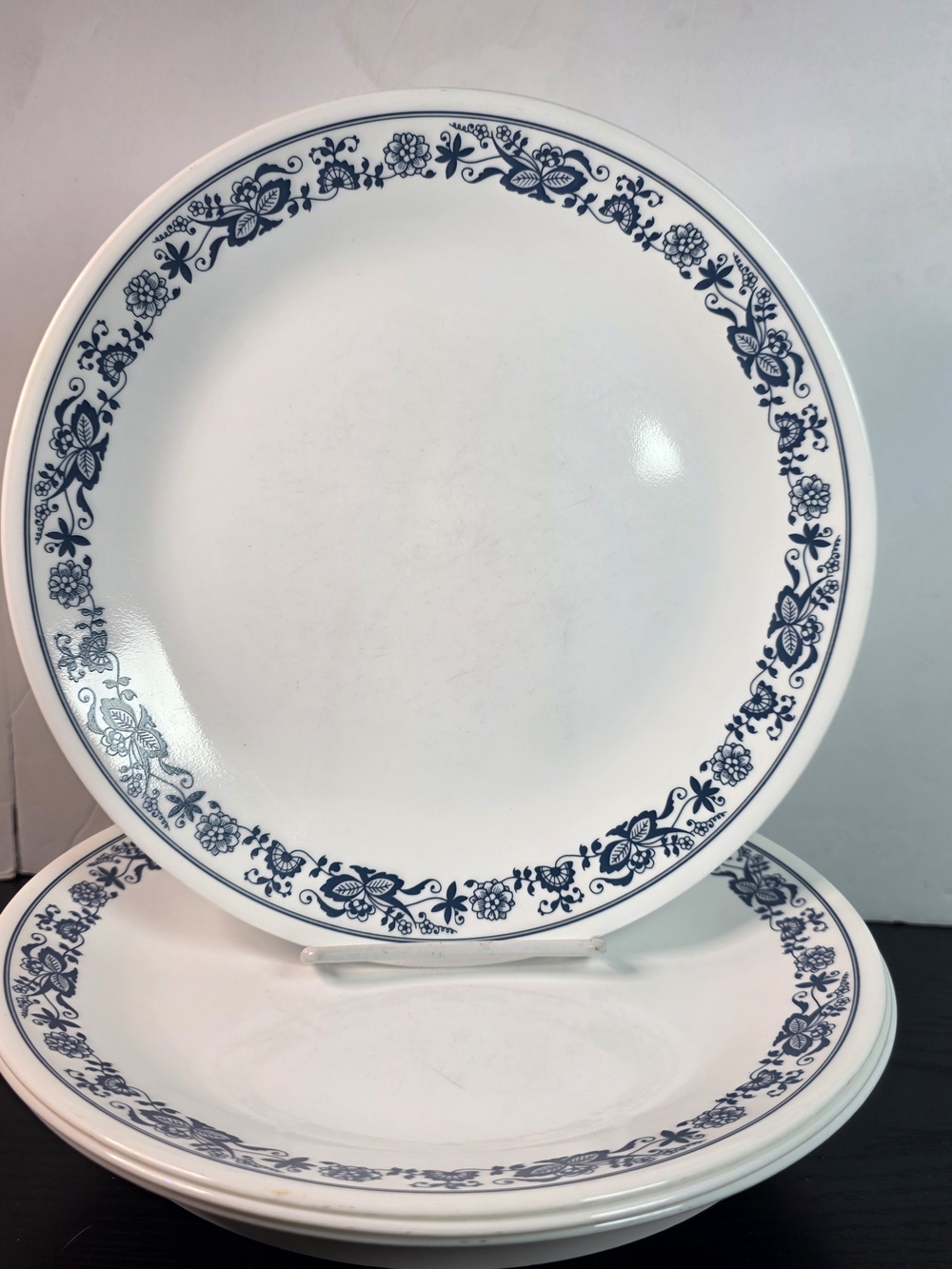 Vintage Set of 4 Corelle Old Town Blue Onion 10-1/4 Dinner Plates 10 1/4 EUC